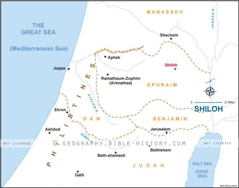 I Samuel Shiloh - Basic Map (72 DPI) 1-Year License - Bible Maps and Images