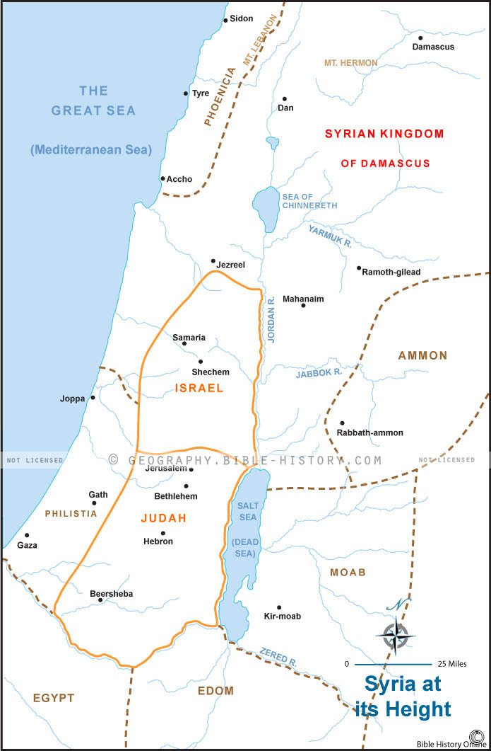 Ii Kings Syria At Height Basic Map Dpi Year License Bible Maps And Images