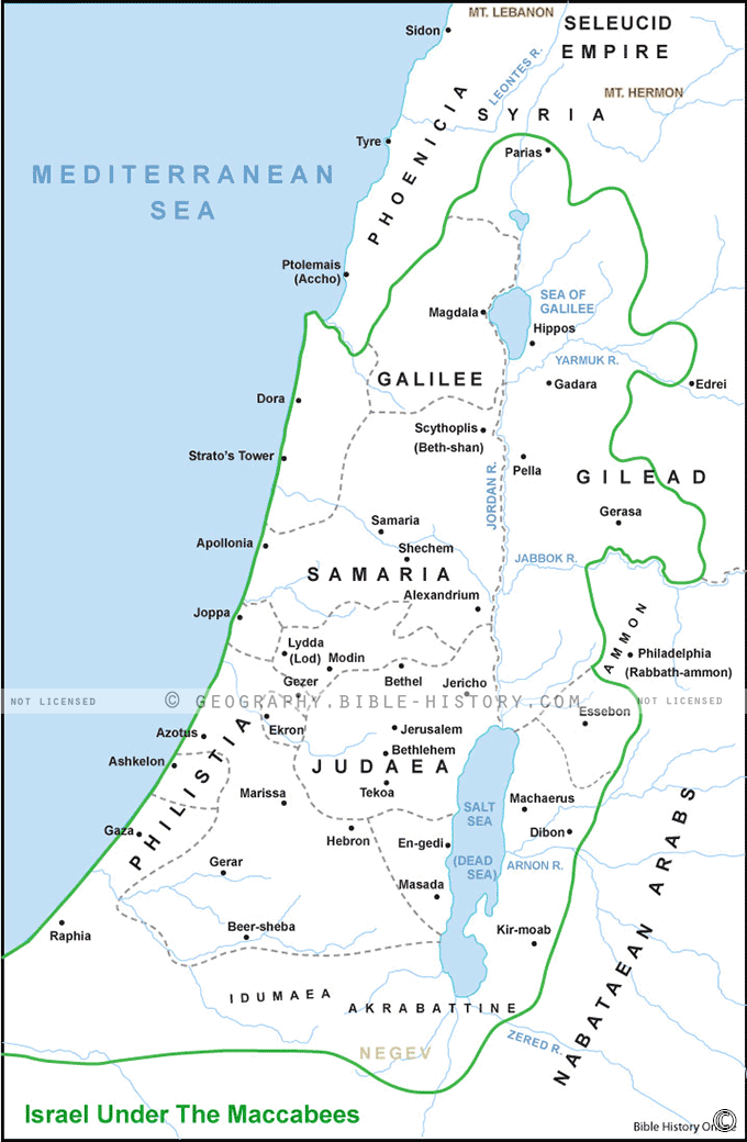 Israel Under the Maccabees - Basic Map (Hi-Res. Download) 1-Year ...