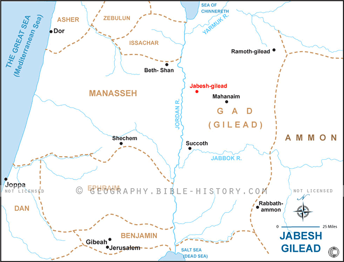 Jabesh Gilead and Surrounding Tribes - Basic Map (72 DPI) 1-Year ...