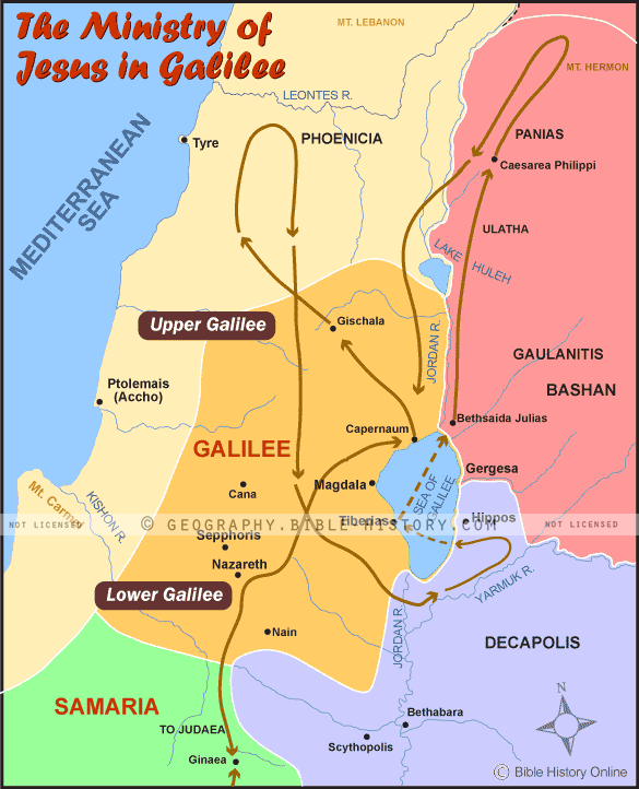 Galilee Map Jesus