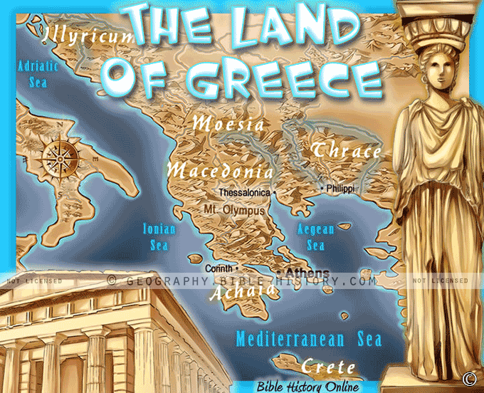 Land of Ancient Greece Topo Color Map (72 DPI) 1Year License Bible