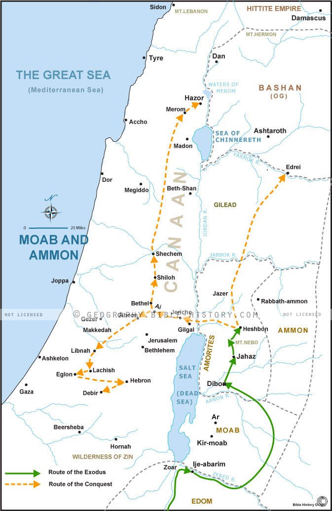 Numbers Moab and Ammon - Basic Map (72 DPI) 1-Year License - Bible Maps ...