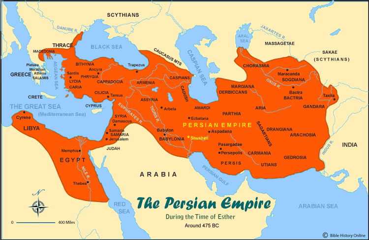 Persian Empire at Time of Esther Color Map (72 DPI) 1-Year License ...