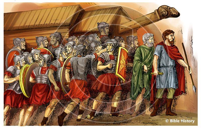 Roman Soldiers Besieging City Bible Illustration (72 DPI) 1Year