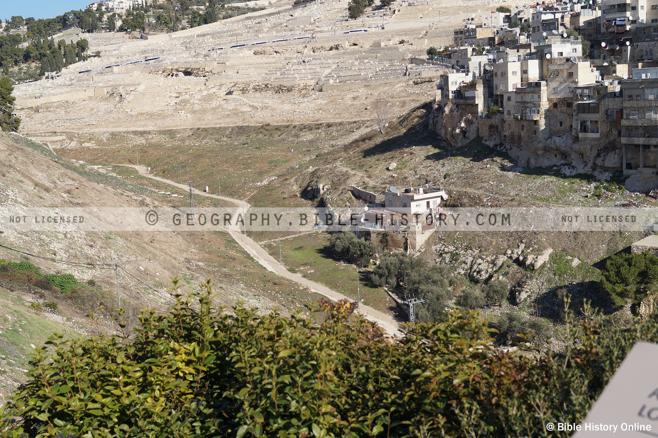 The Kidron Valley Hi Res Download 1 Year License Bible Maps And Images   Kidron Valley 