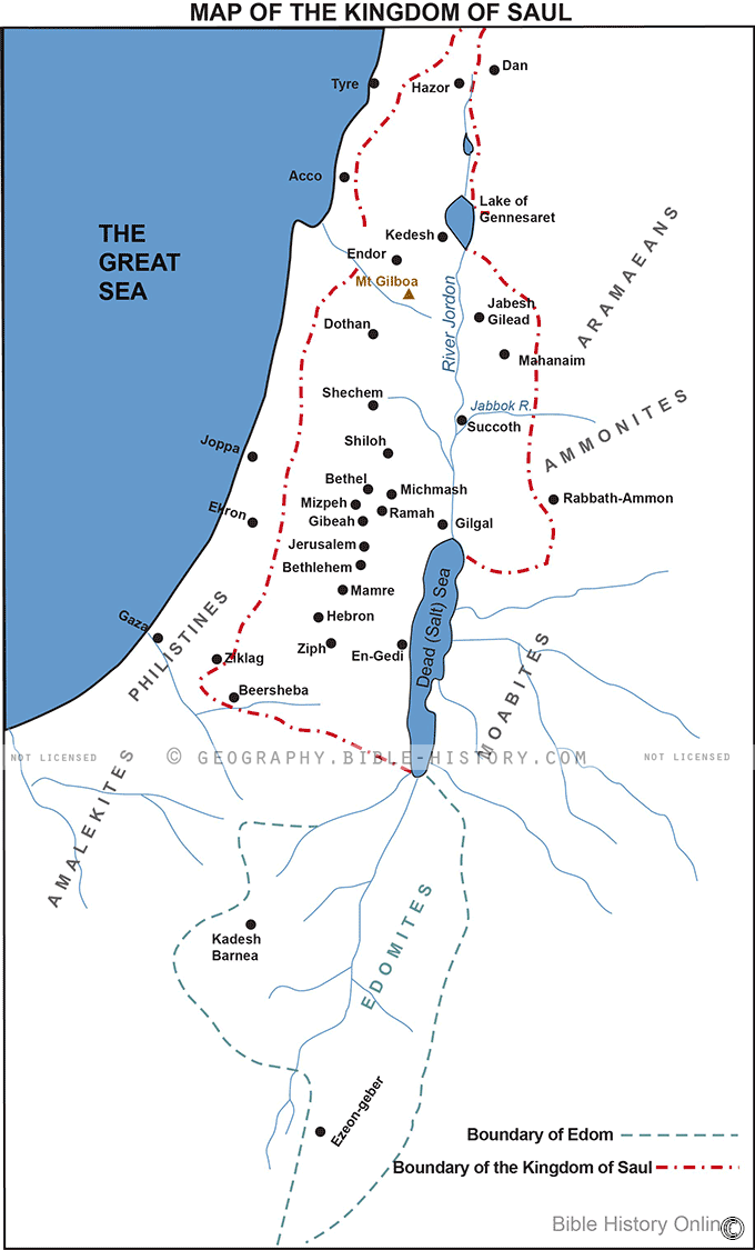 The Kingdom of Saul 2 - Basic Map (72 DPI) 1-Year License - Bible Maps ...