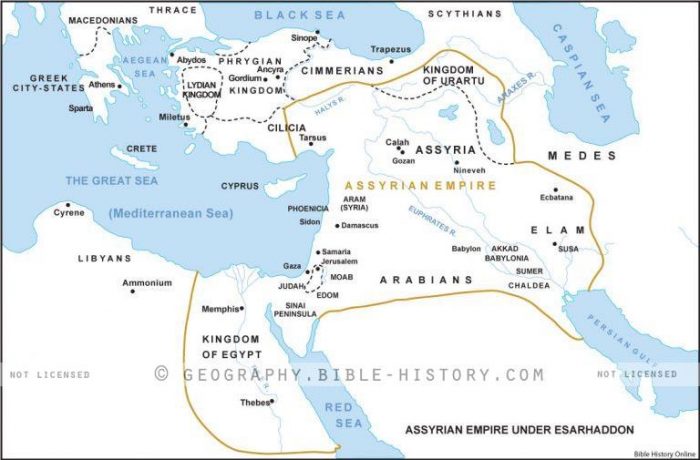 II Kings Assyrian Empire Under Esarhaddon - Basic Map (72 DPI) 1-Year ...