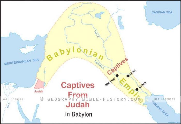 II Kings Judah Captives Babylon - Basic Map (72 DPI) 1-Year License - Bible Maps and Images