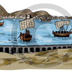 Harbor from Ancient Time - Bible Illustration (72 DPI) 1-Year License