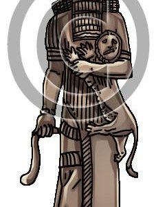 Hero Overpowering a Lion Relief - Bible Illustration (72 DPI) 1-Year License