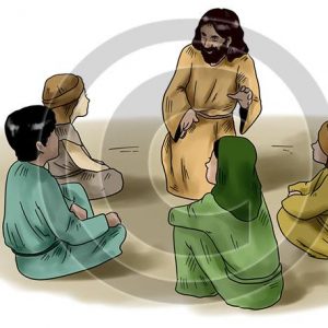 Jesus and the Children - Bible Illustration (72 DPI) 1-Year License