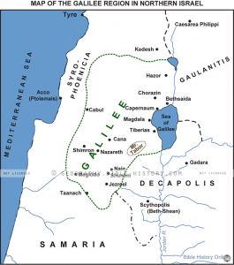 Galilee Region in New Testament Israel - Basic Map (72 DPI) 1-Year ...