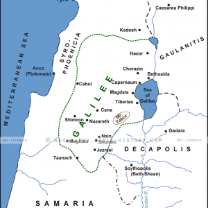 Galilee Region in New Testament Israel - Basic Map (72 DPI) 1-Year License