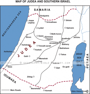 Judea And Southern Israel - Basic Map (72 Dpi) 1-year License - Bible 