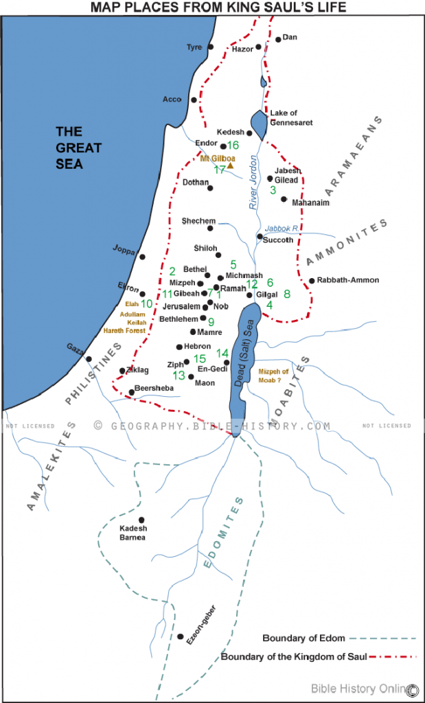 Places From King Saul's lifes - Basic Map (72 DPI) 1-Year License ...