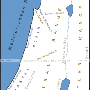 Israel's Natural Divisions - Basic Map (72 DPI) 1-Year License