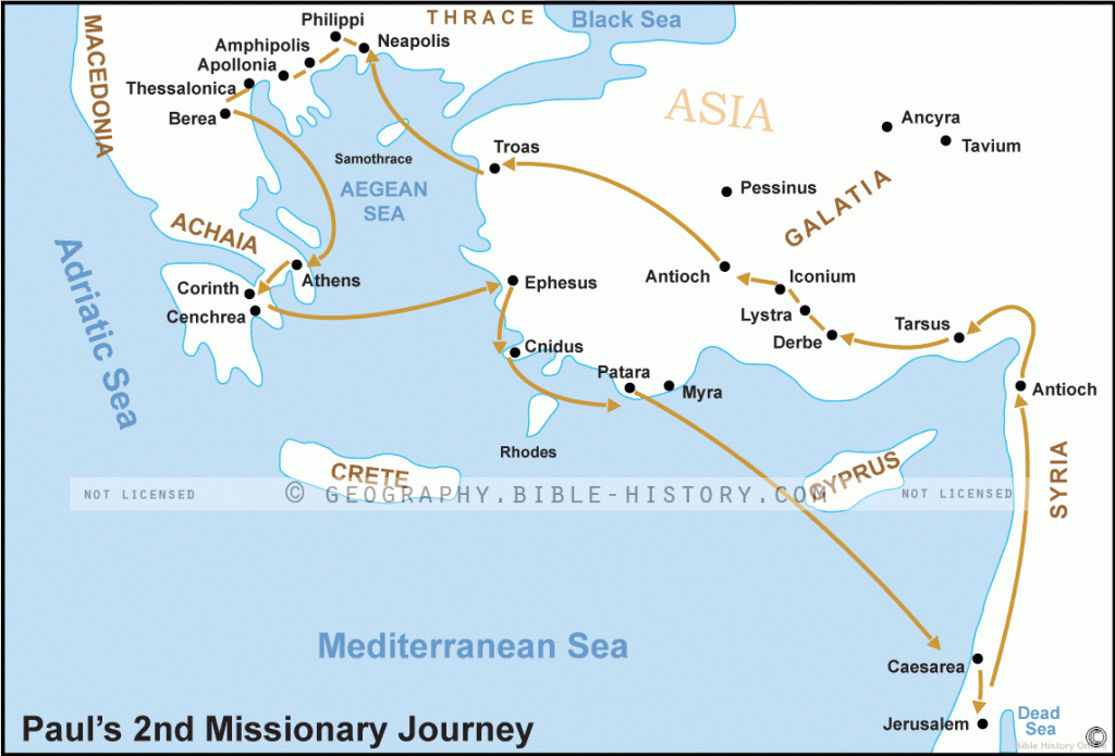 Acts Pauls Second Missionary Journey - Basic Map (72 Dpi) 1-year 