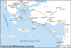 Paul's 2nd Missionary Journey - Basic Map (72 DPI) 1-Year License ...