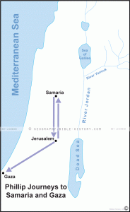 Acts Phillip Samaria Gaza - Basic Map (72 DPI) 1-Year License - Bible ...