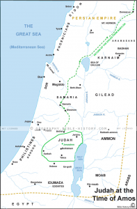 Judah at the Time of Amos - Basic Map (72 DPI) 1-Year License - Bible ...