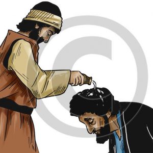 Anointing the Head with Oil - Bible Illustration (72 DPI) 1-Year License