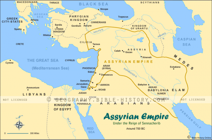 Map of The Assyrian Empire (72 DPI) 1-Year License - Bible Maps and Images