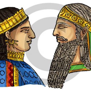 Assyrian King and Queen - Bible Illustration (72 DPI) 1-Year License