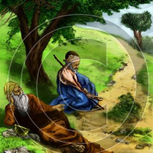 Blind Beggars by the Road - Bible Illustration (72 DPI) 1-Year License