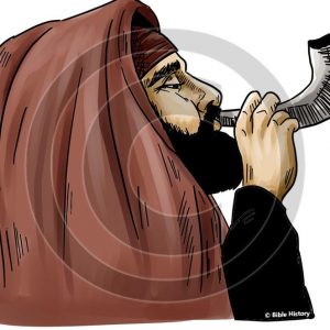 Blowing Ram's Horn - Bible Illustration (72 DPI) 1-Year License