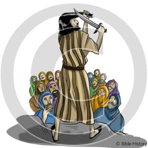 Ezekiel Cutting Hair - Bible Illustration (72 DPI) 1-Year License