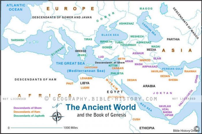 Ancient World Of Genesis Basic Map 72 DPI 1 Year License Bible 