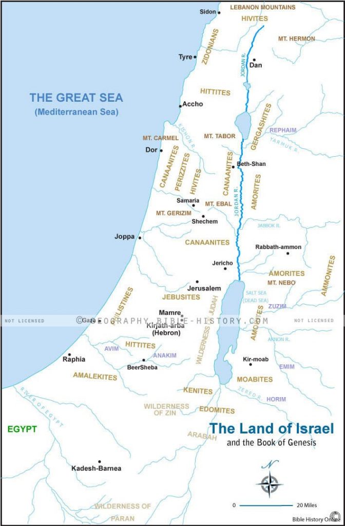 Genesis Israel - Basic Map (72 DPI) 1-Year License - Bible Maps and Images