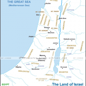 The Land of Israel in Genesis - Basic Map (72 DPI) 1-Year License