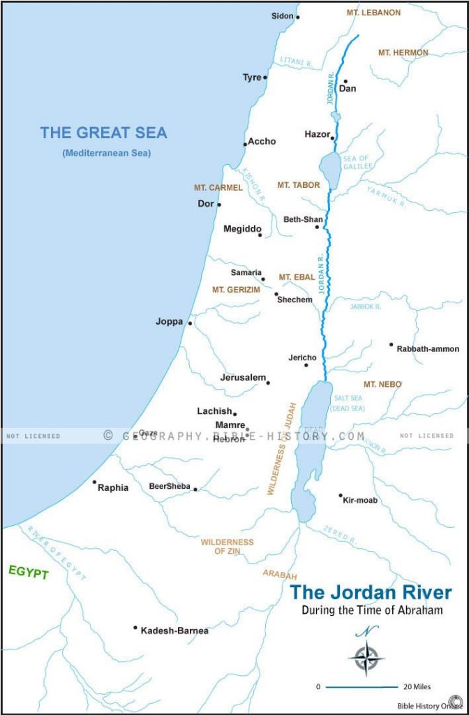 Jordan River During Abraham's Time - Basic Map (72 DPI) 1-Year License ...