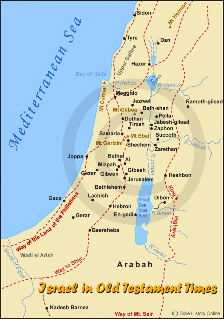 Israel in the Old Testament - Color Map (72 DPI) 1-Year License - Bible ...