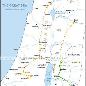 Israel's Conquest of Canaan - Basic Map (72 DPI) 1-Year License