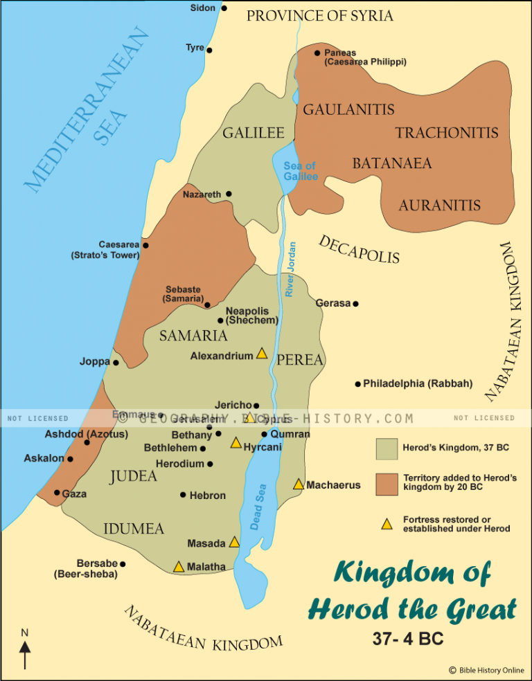 Herod the Great's Kingdom - Color Map (72 DPI) 1-Year License - Bible ...