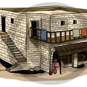 Large House in Ancient Israel - Bible Illustration (72 DPI) 1-Year License