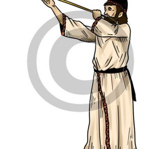 Man Bowing Trumpet - Bible Illustration (72 DPI) 1-Year License