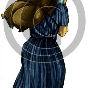 Man Carrying Wineskins - Bible Illustration (72 DPI) 1-Year License