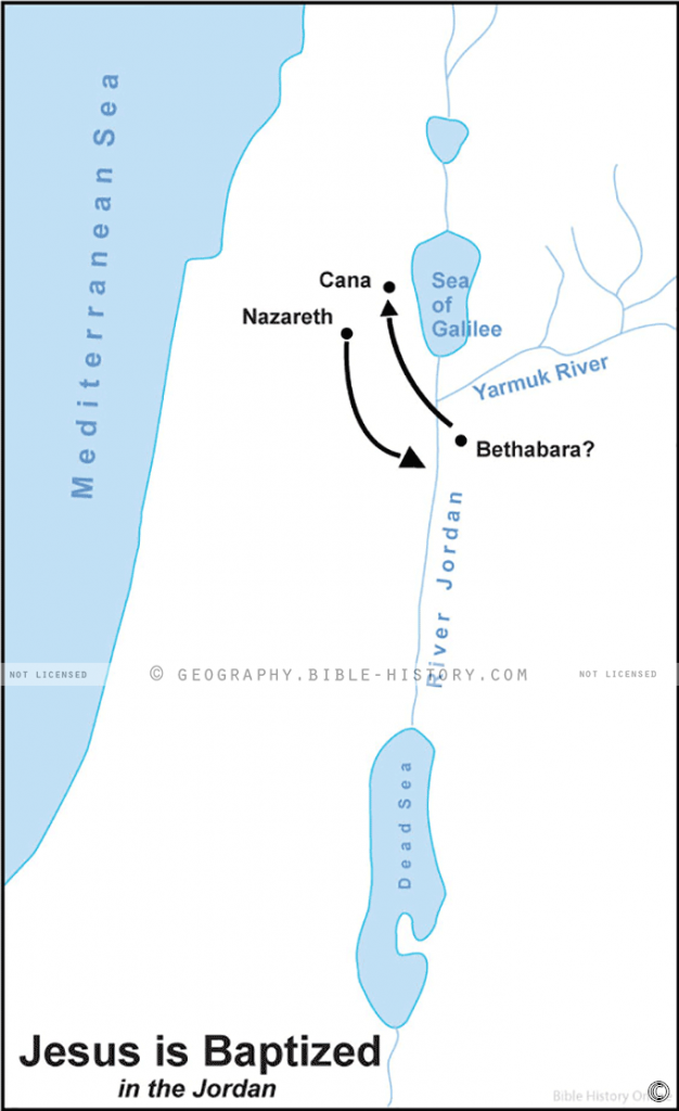 Jesus is Baptized - Basic Map (72 DPI) 1-Year License - Bible Maps and ...