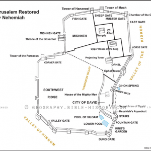 Jerusalem Restored by Nehemiah - Basic Map (72 DPI) 1-Year License