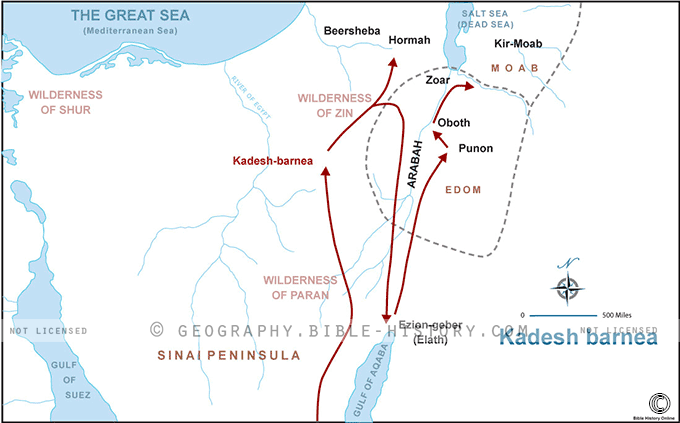 Kadesh Barnea Basic Map 72 DPI 1 Year License Bible Maps And Images   Numbers Kadesh Barnea 