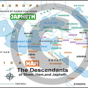 The Descendants of Shem, Ham, and Japheth - Color Map (72 DPI) 1-Year License