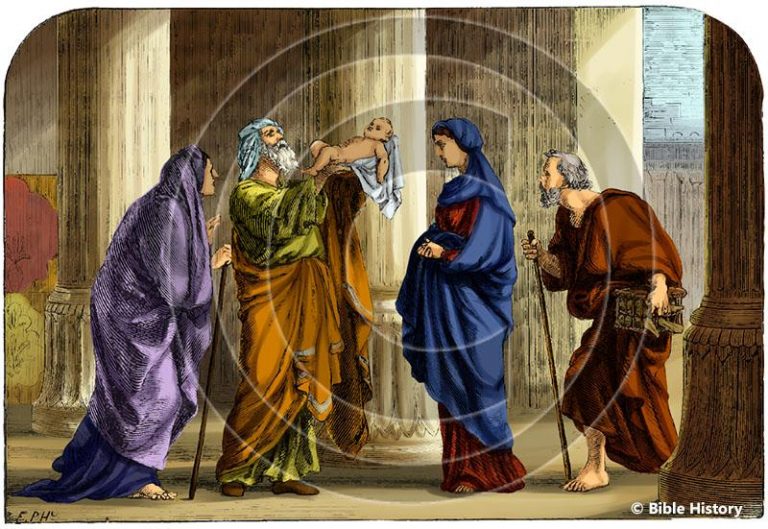 Simeon and Anna in Temple - Bible Illustration (72 DPI) 1-Year License ...